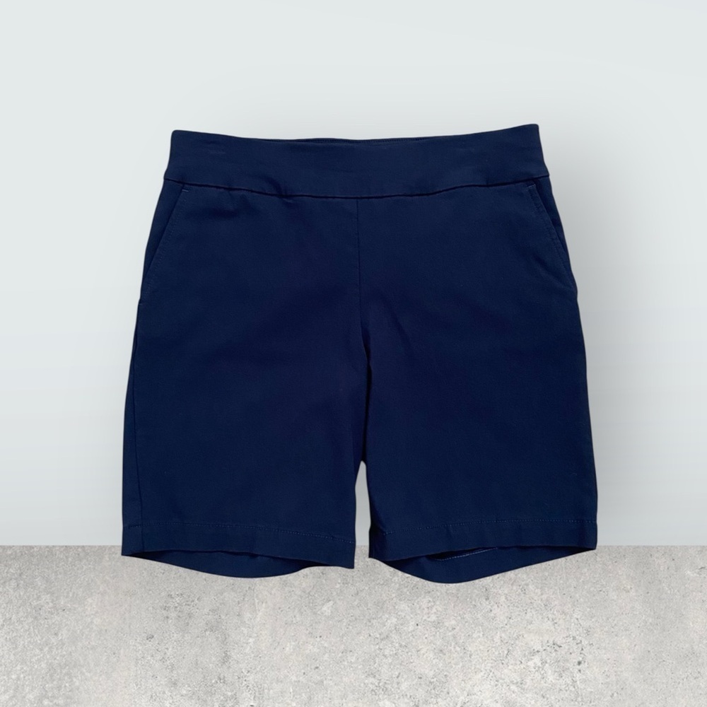 Talbots Navy Stretch Twill Elastic Flat Waist Shorts – Size 6P (Petite)